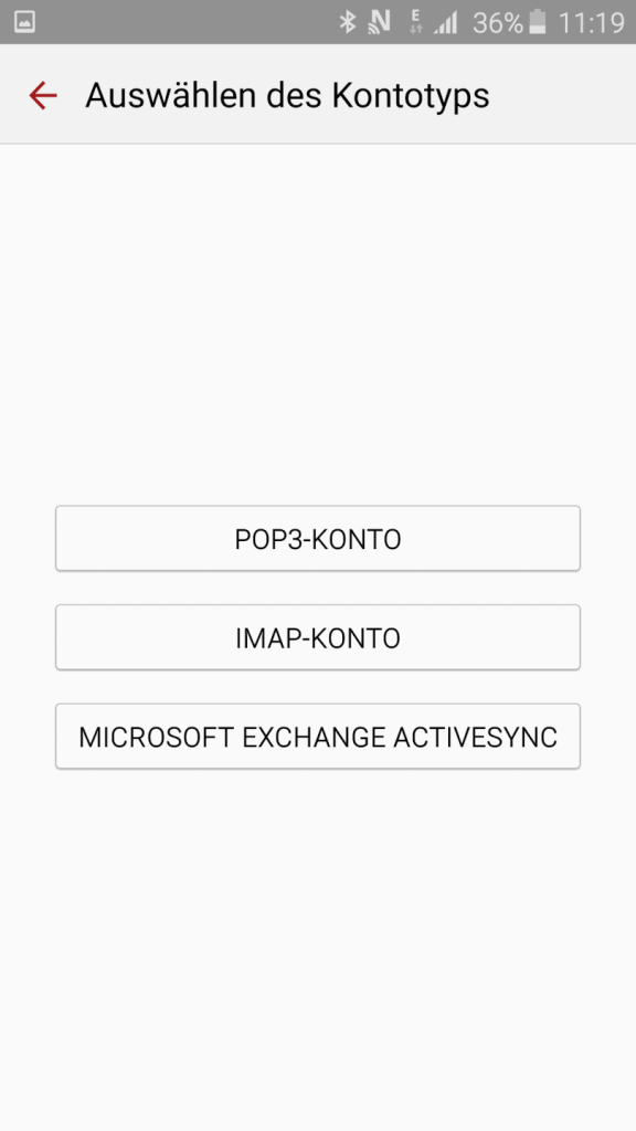 einrichtung von hosted exchange mit android os