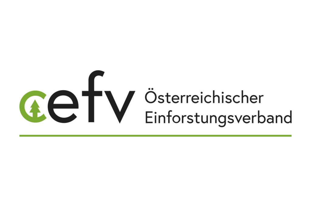 Logo Österreichischer Einforstungsverband mit grünem Baum und schwarzer Schrift